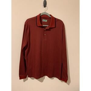 ProTour Golf Polo Long sleeve cool play Size Large Red Preppy Classic academia